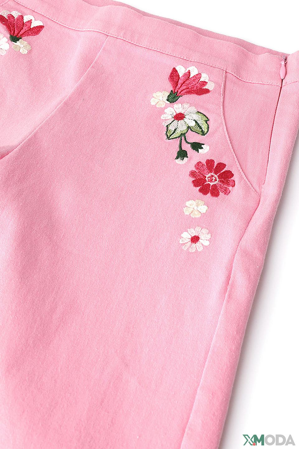 Брюки Original Marines с вышивкой розовые