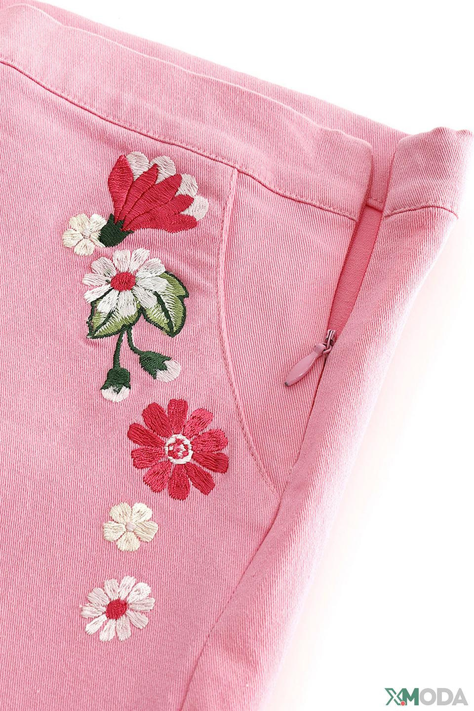 Брюки Original Marines с вышивкой розовые