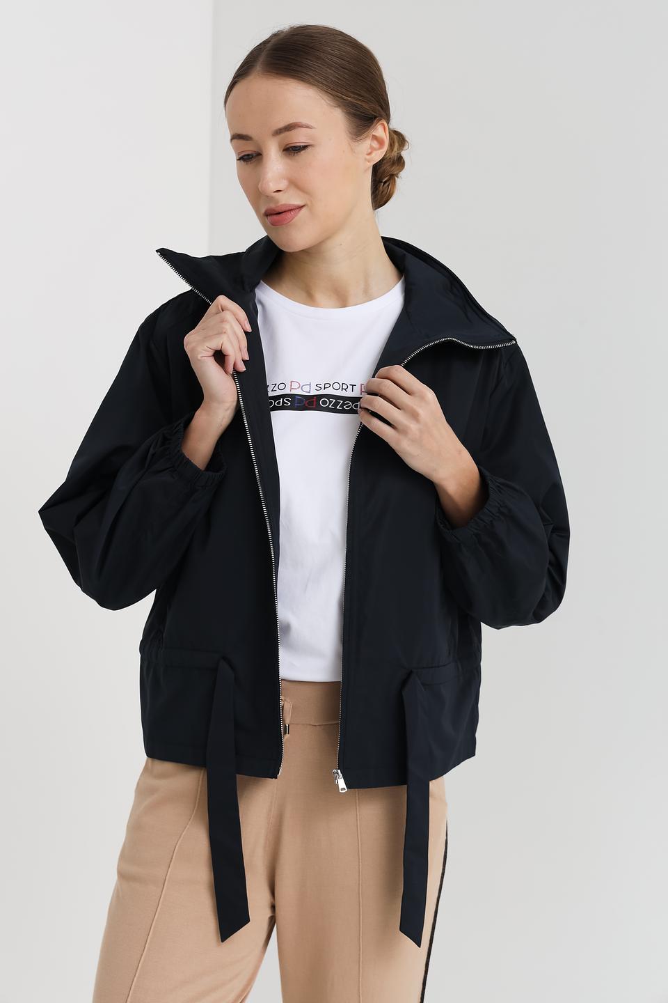 Куртка Pezzo с поясом чёрная