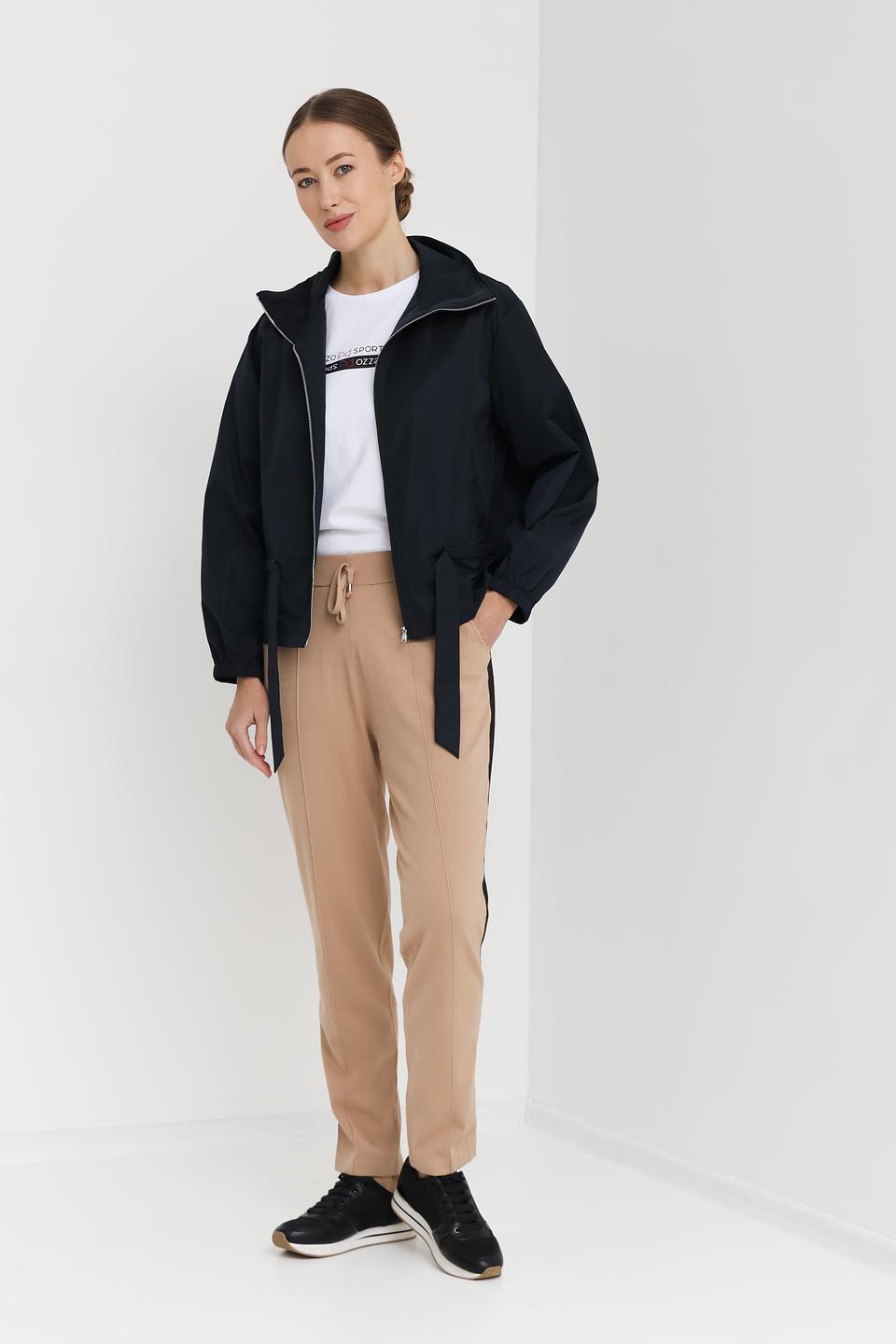 Куртка Pezzo с поясом чёрная