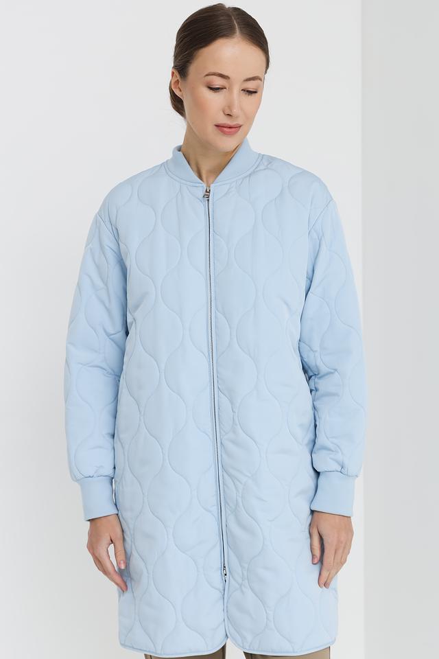 Пальто Pezzo стеганое голубое