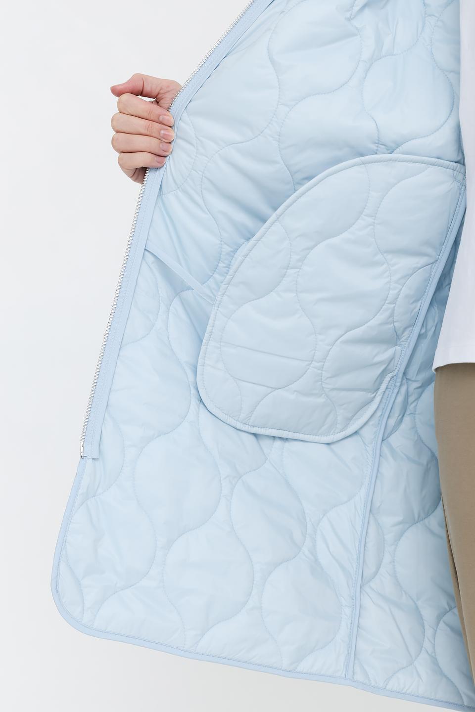 Пальто Pezzo стеганое голубое