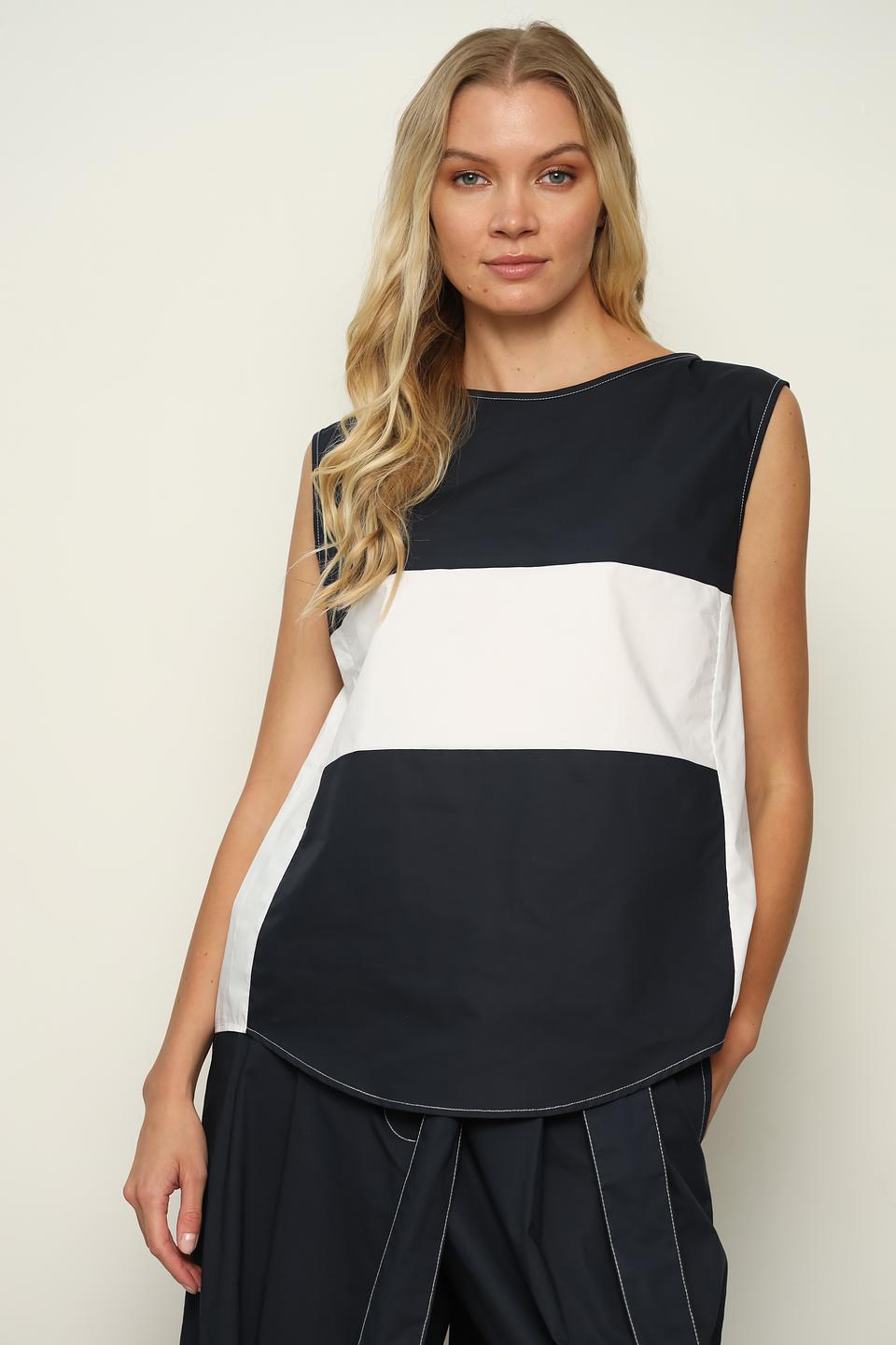Блуза Silvian Heach комбинированная чёрно-белая