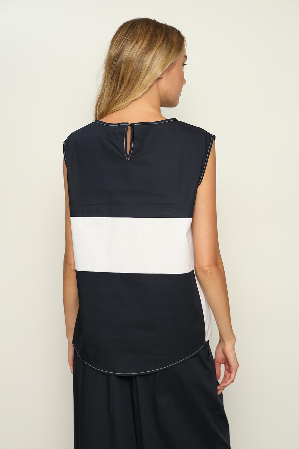 Блуза Silvian Heach комбинированная чёрно-белая