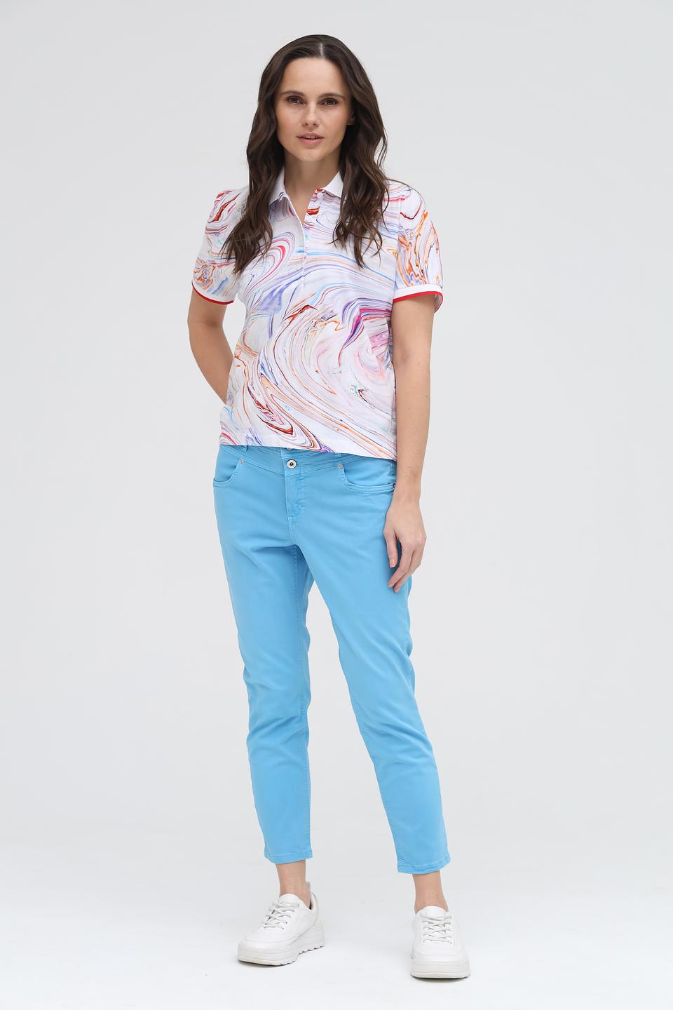 Поло Margittes с мраморным принтом