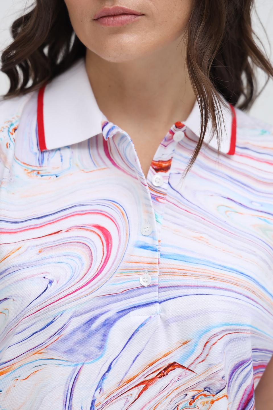 Поло Margittes с мраморным принтом