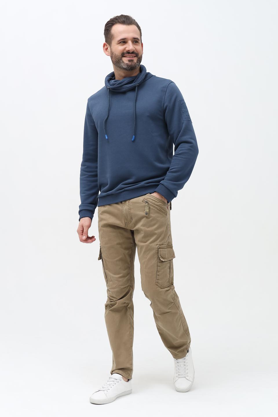 Джемпер Ragman с воротником-стойкой синий