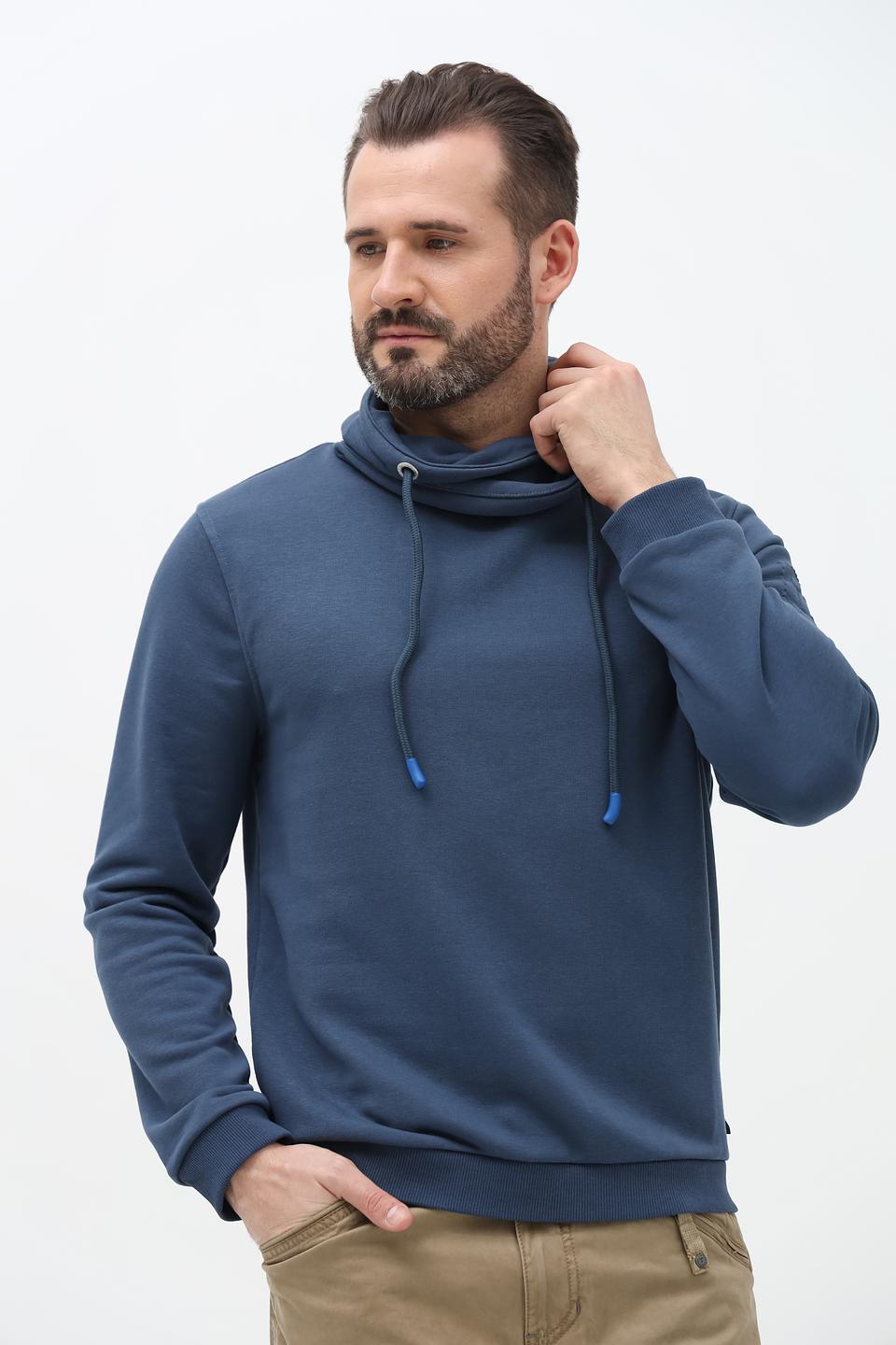 Джемпер Ragman с воротником-стойкой синий