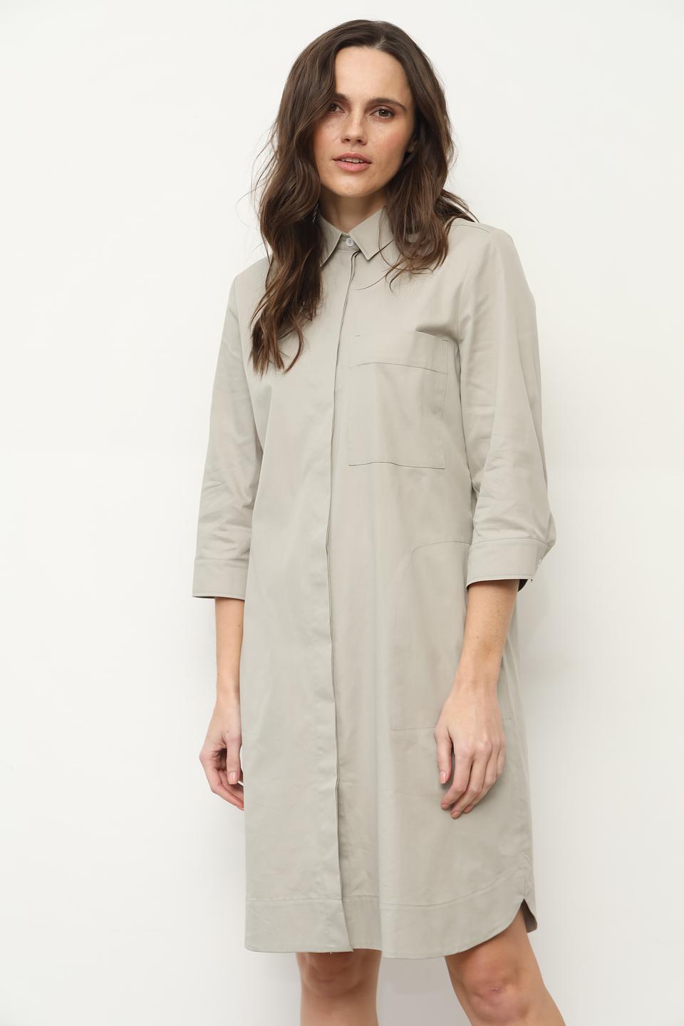 Платье рубашка You Just White бежевое