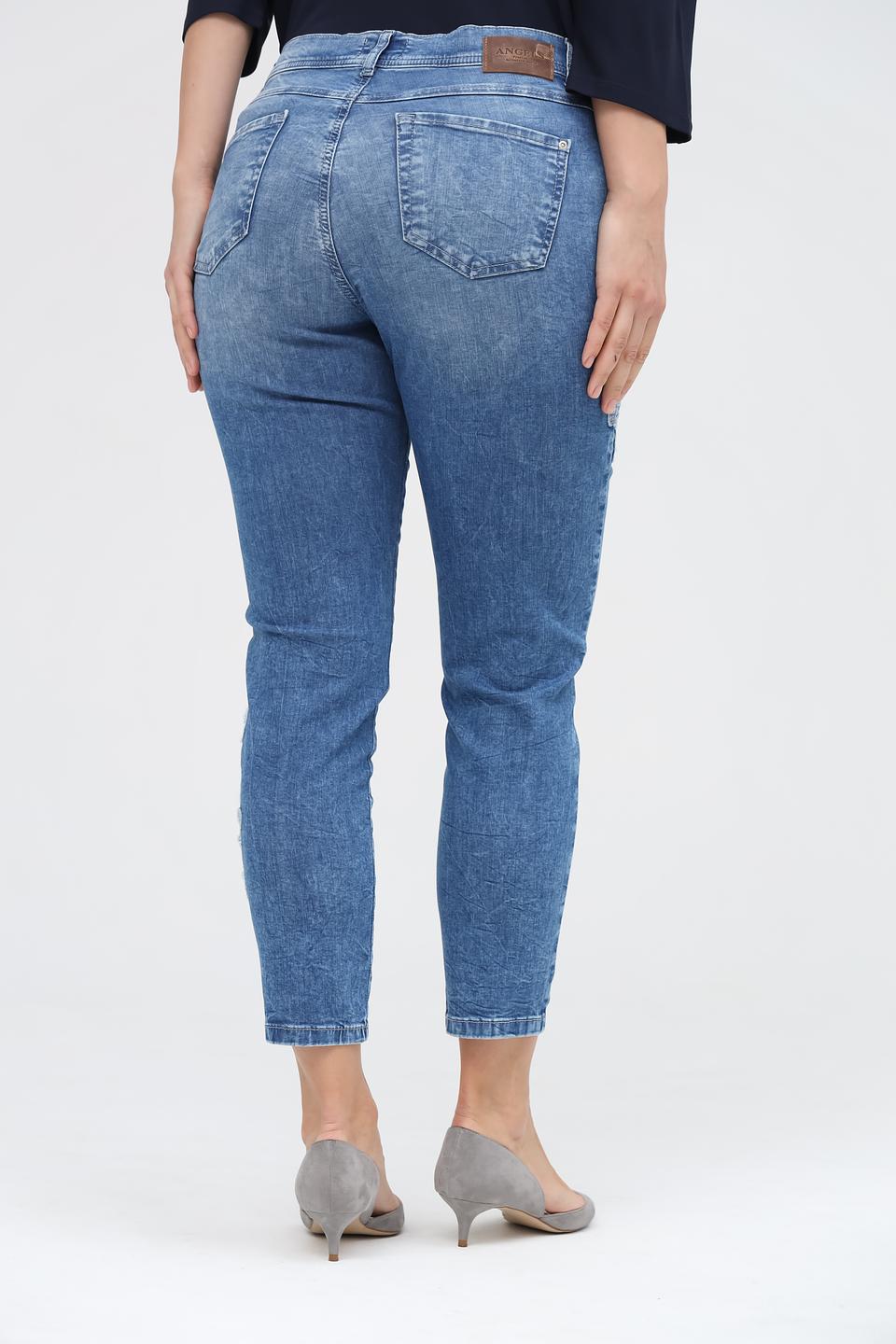 Джинсы Angels с вышивкой голубые