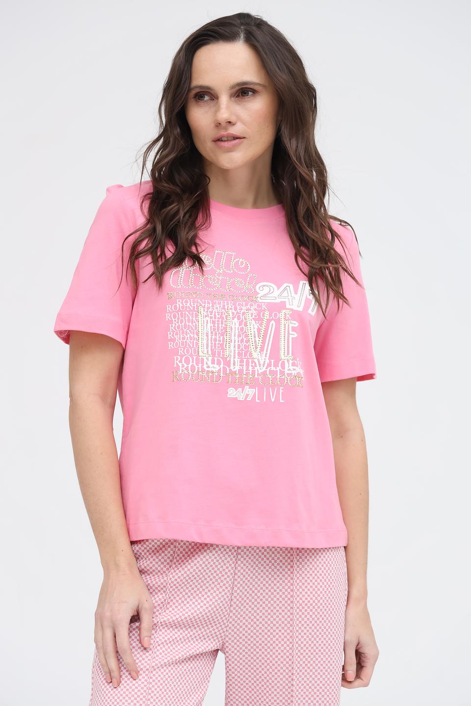 Футболка Rich and Royal с принтом розовая