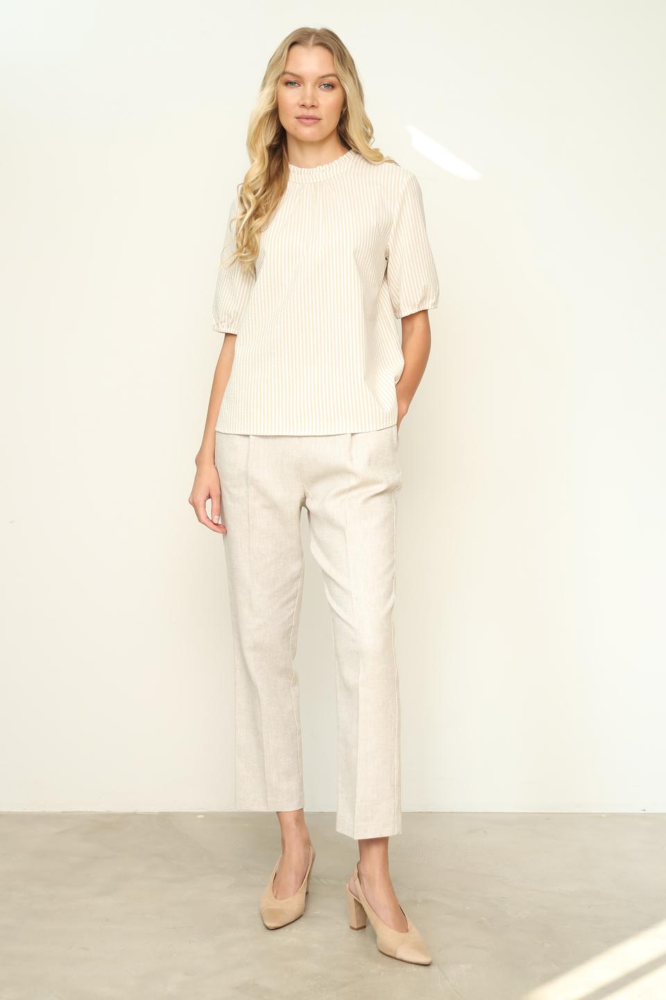 Блуза Taifun в полоску бежевая