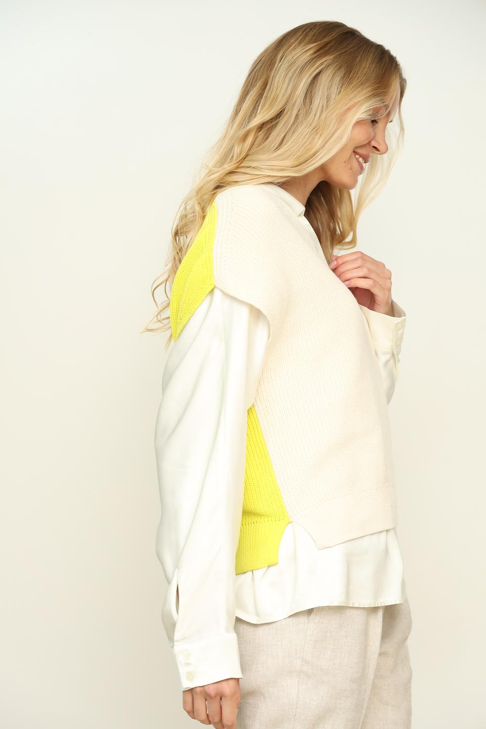 Жилет Taifun вязаный с лаймовым акцентом