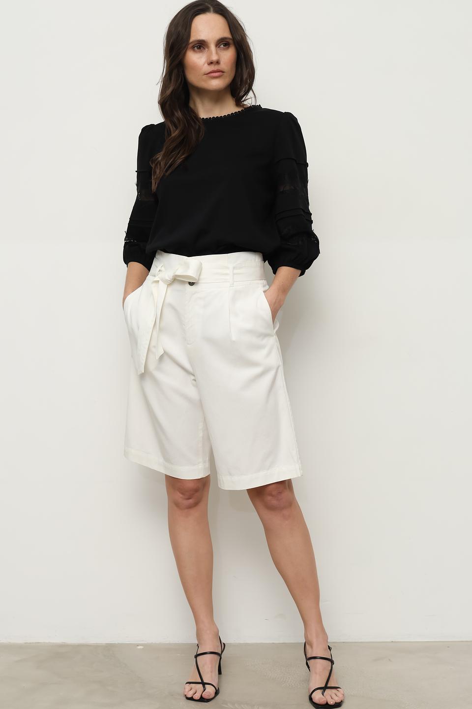 Шорты Catnoir с поясом белые