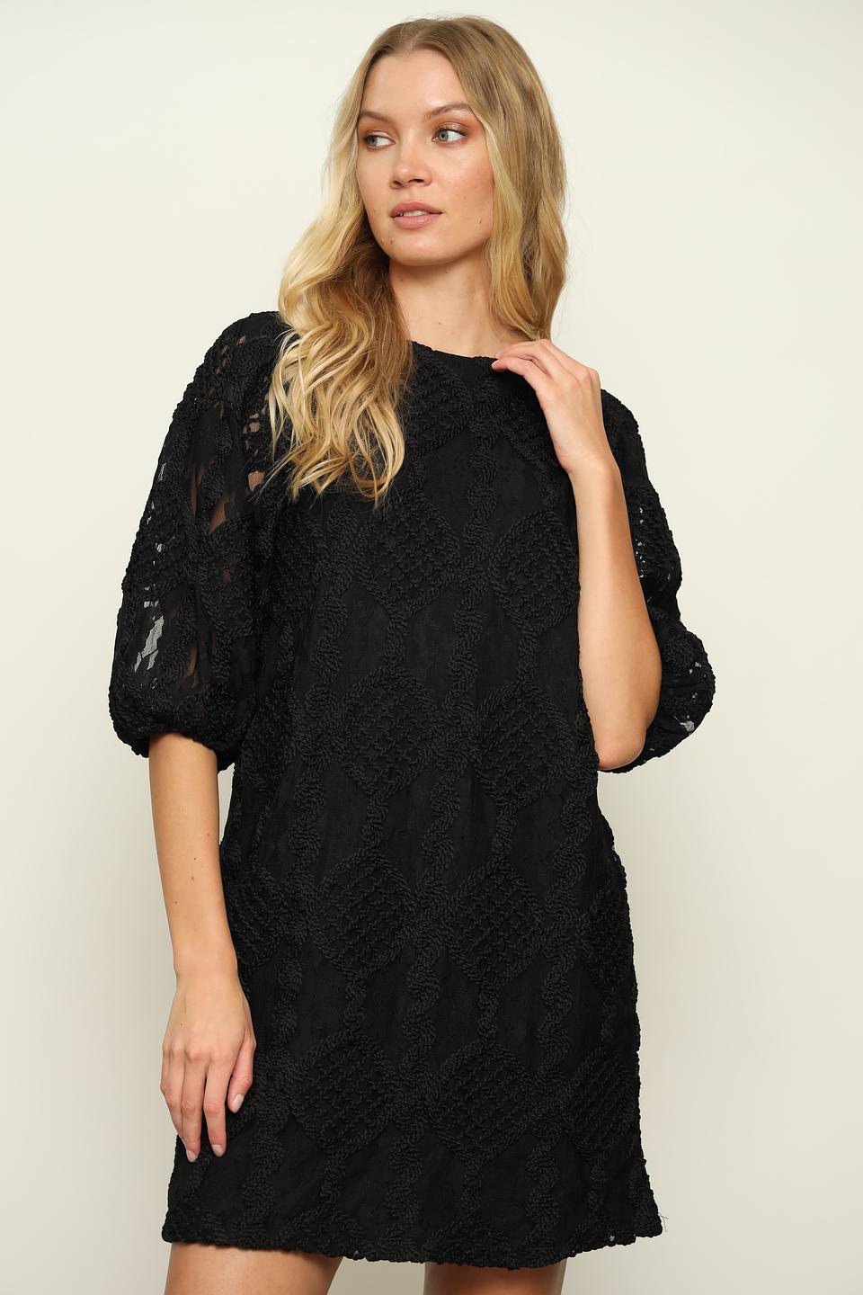 Платье Taifun чёрное с объёмными рукавами