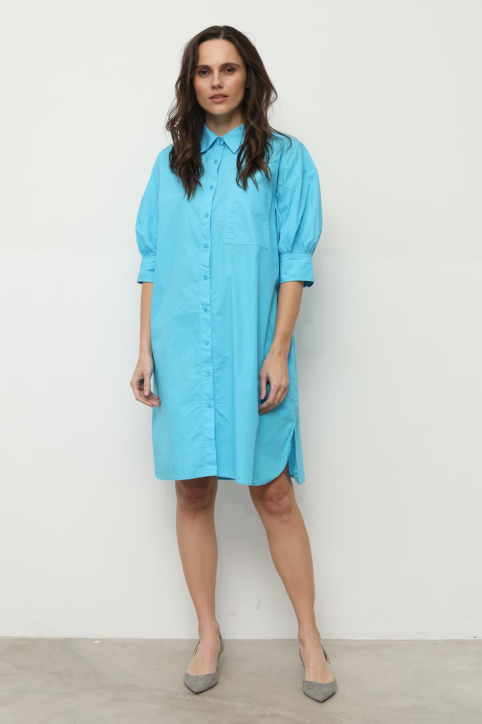 Платье рубашка Broadway бирюзовое