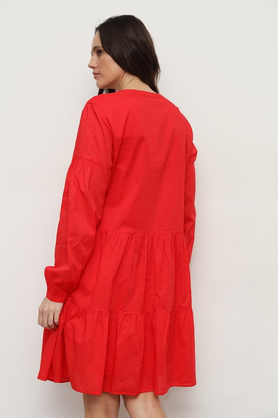 Платье Taifun красное с рукавами-фонариками