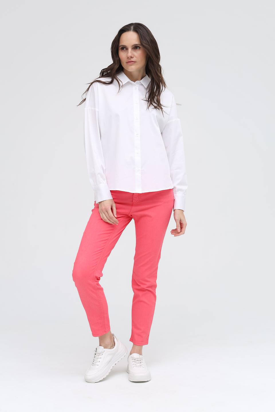 Рубашка Lecomte женская белая с рукавом фонарик