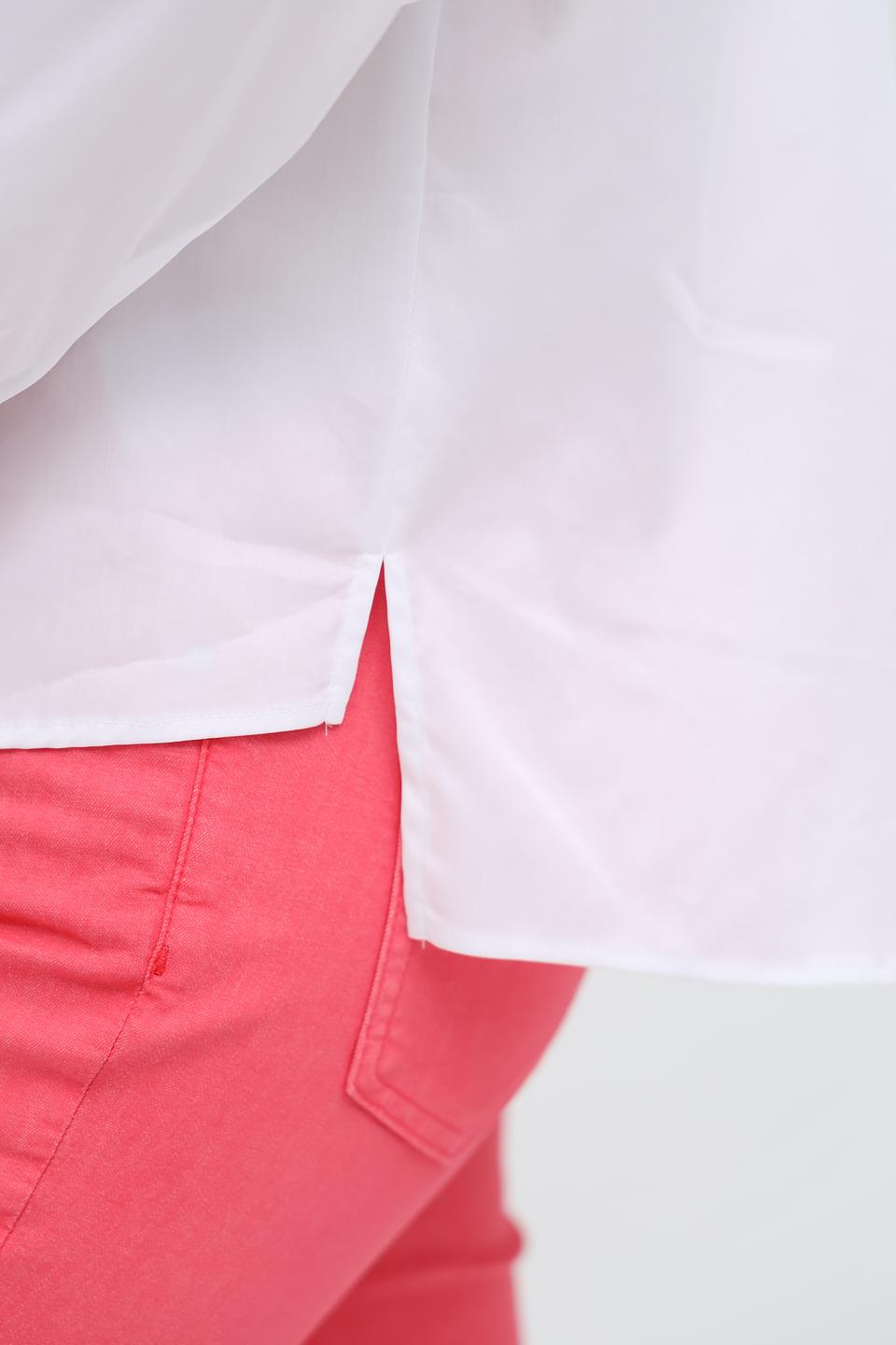 Рубашка Lecomte женская белая с рукавом фонарик