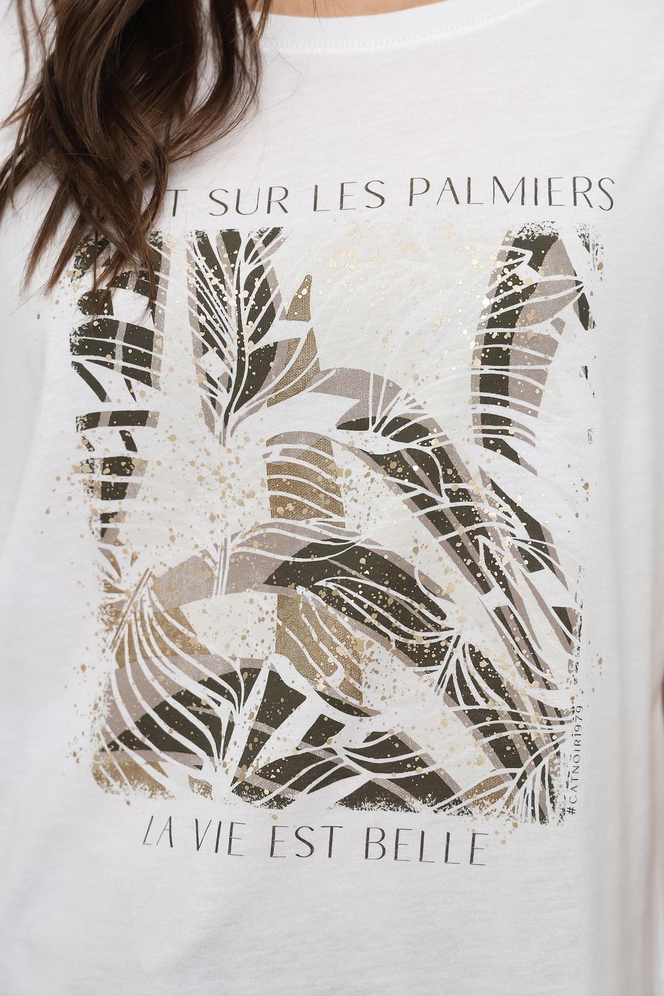 Футболка Catnoir с принтом белая