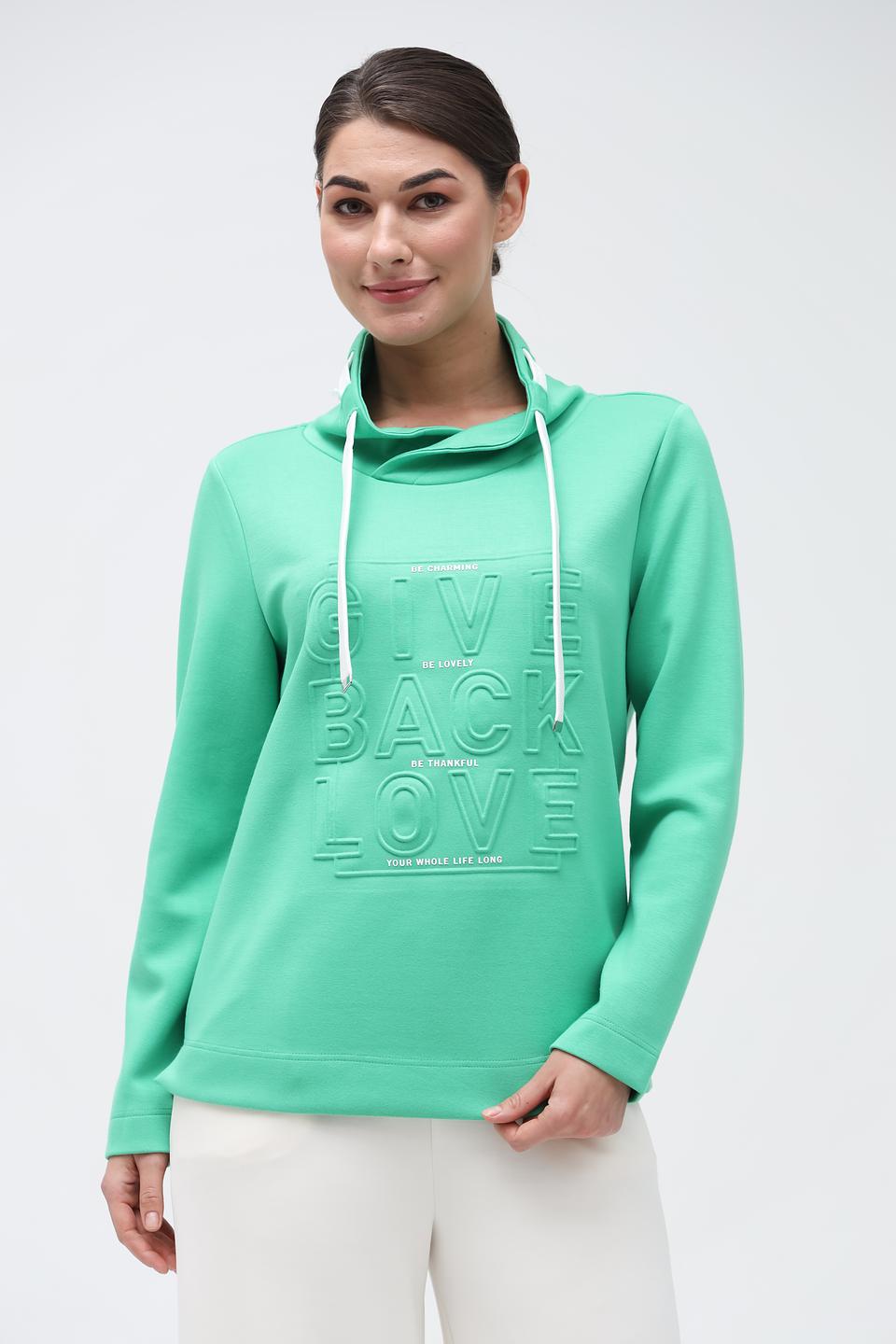 Толстовка Via Appia мятная с принтом