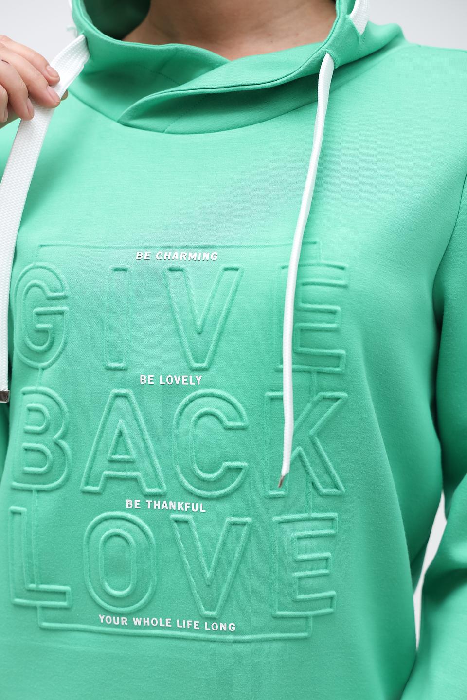 Толстовка Via Appia мятная с принтом