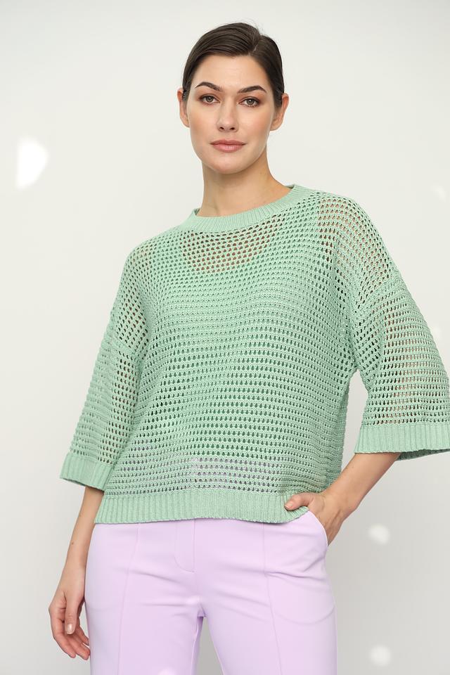 Пуловер Lecomte мятный ажурный