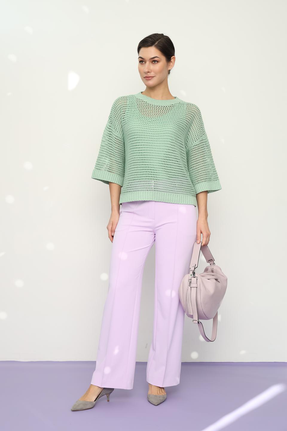 Пуловер Lecomte мятный ажурный