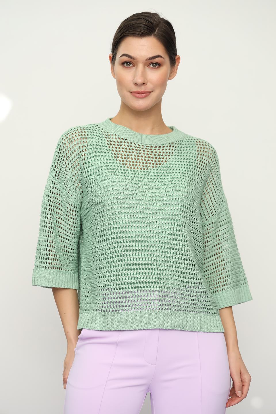 Пуловер Lecomte мятный ажурный