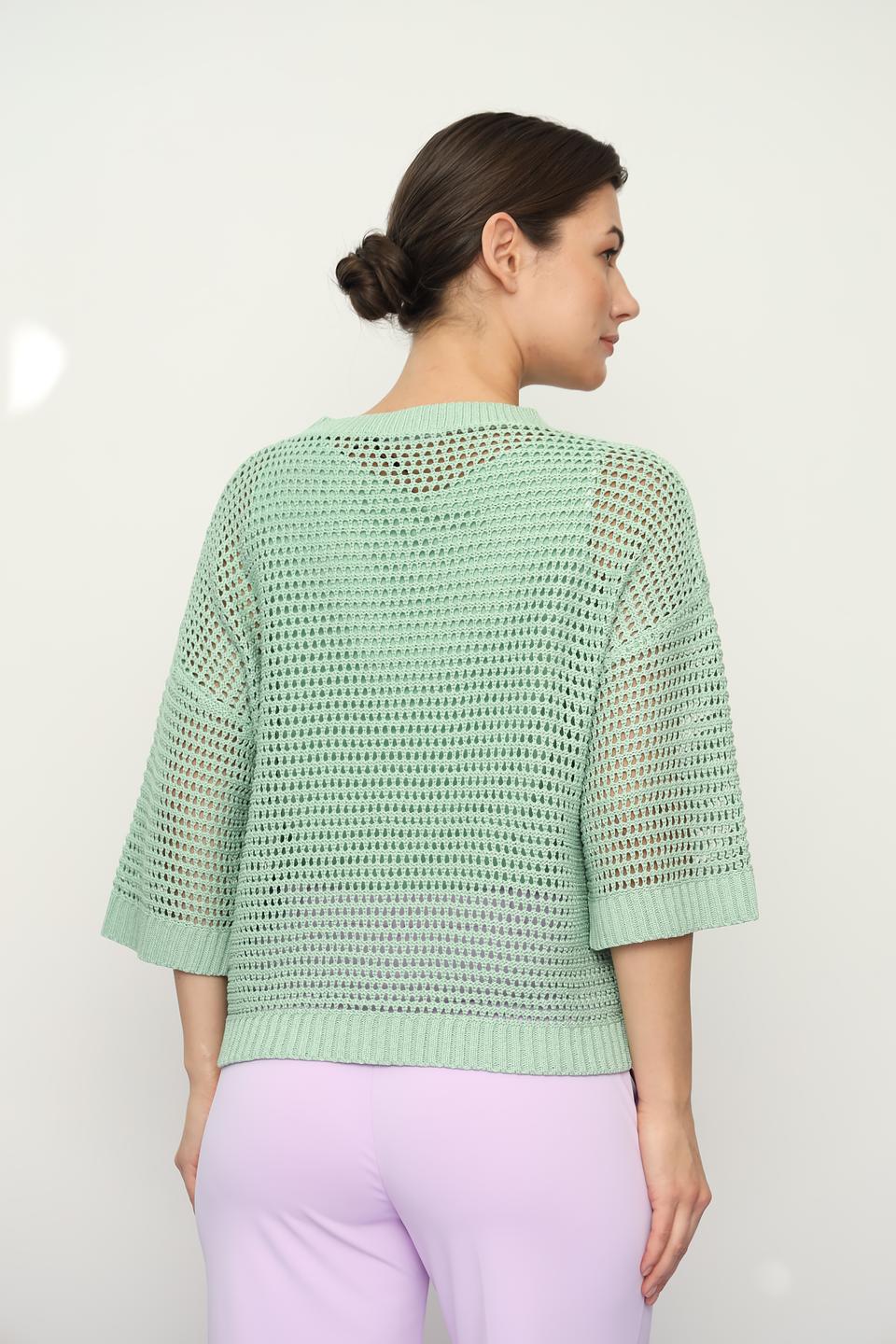 Пуловер Lecomte мятный ажурный