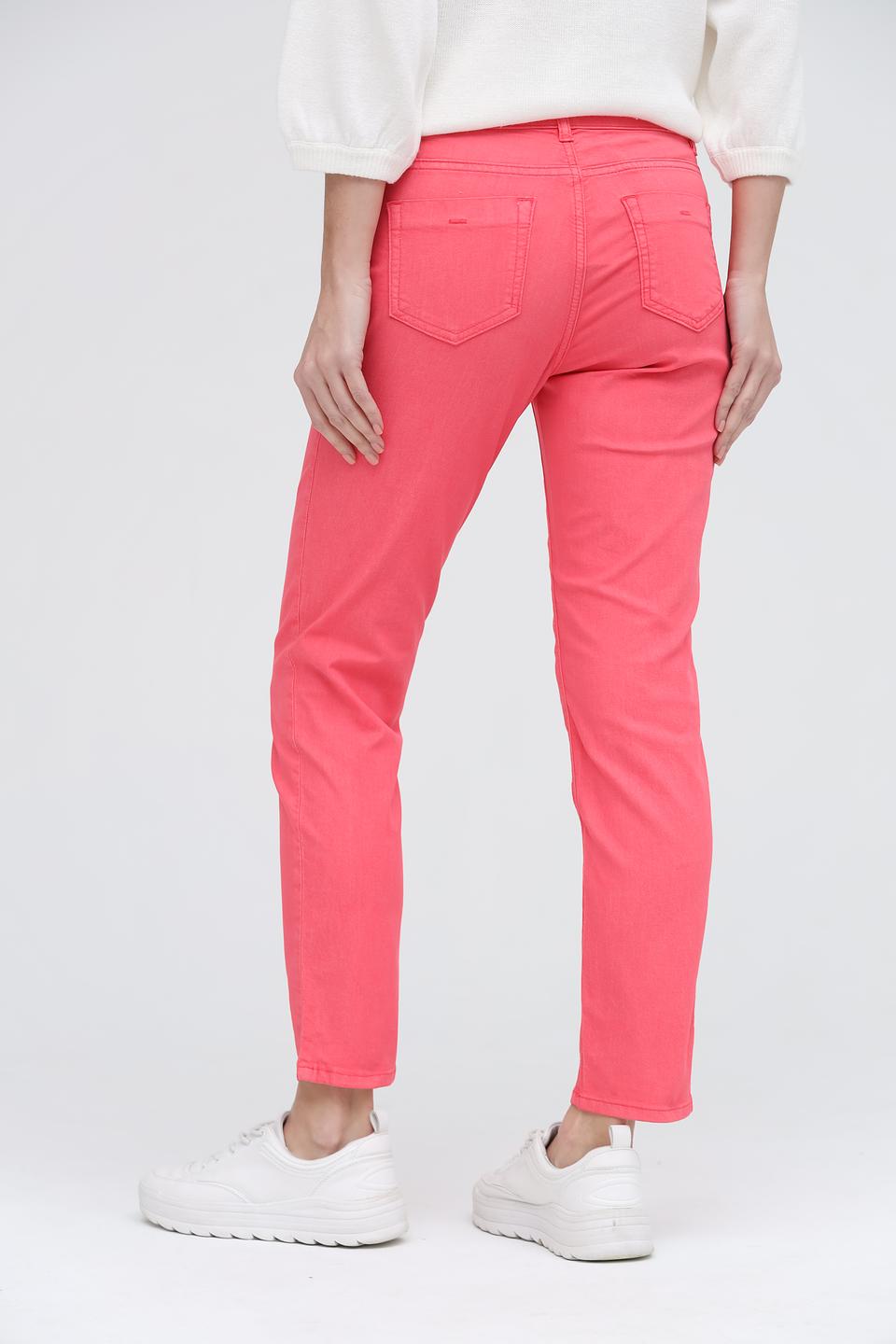 Джинсы Oui коралловые, зауженные