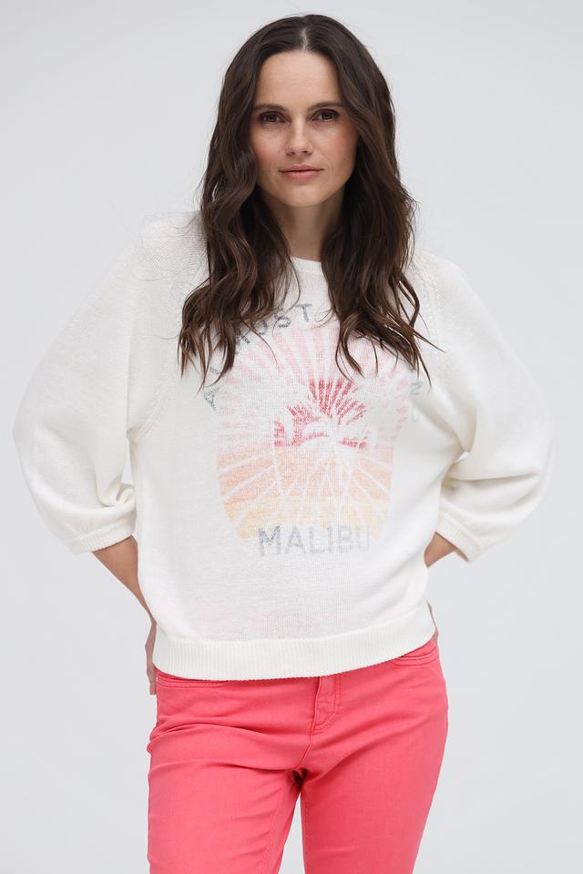 Пуловер Oui с принтом Malibu