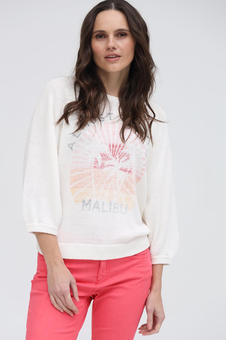 Пуловер Oui с принтом Malibu