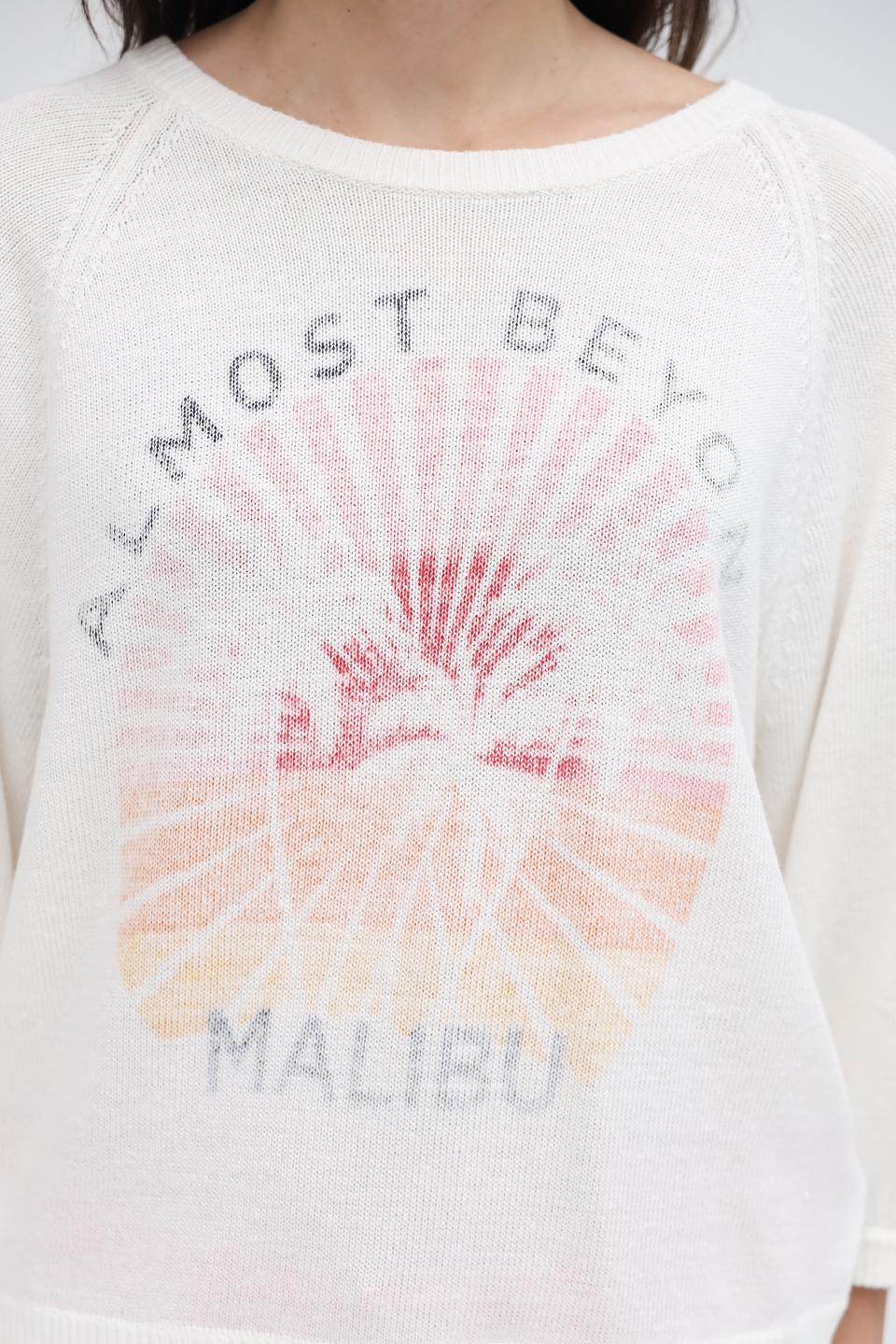 Пуловер Oui с принтом Malibu