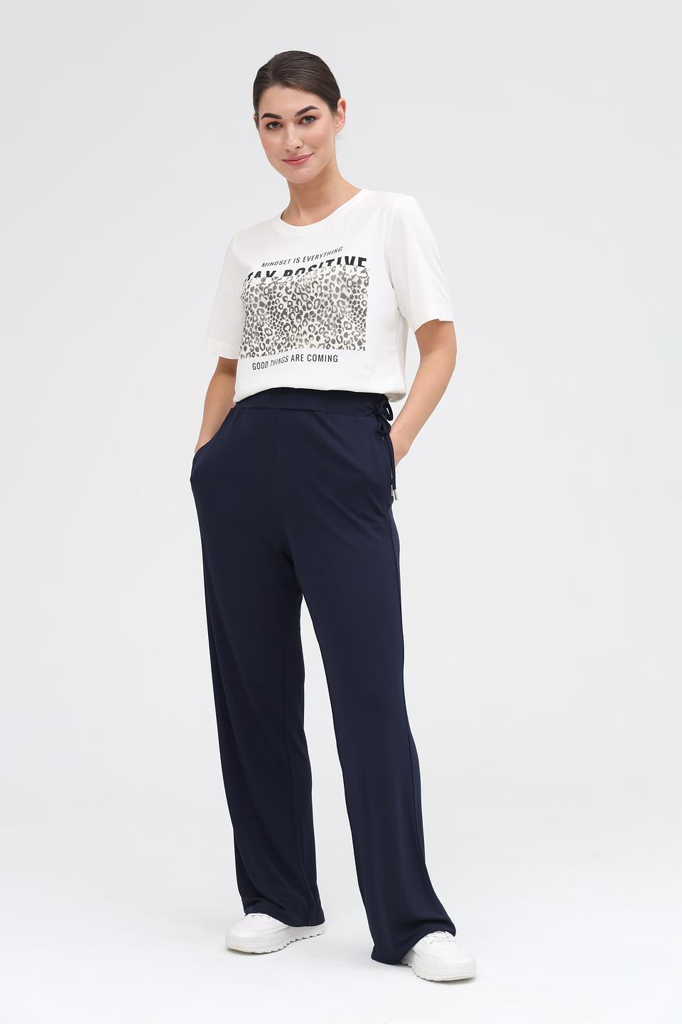 Брюки Oui прямого кроя темно-синие