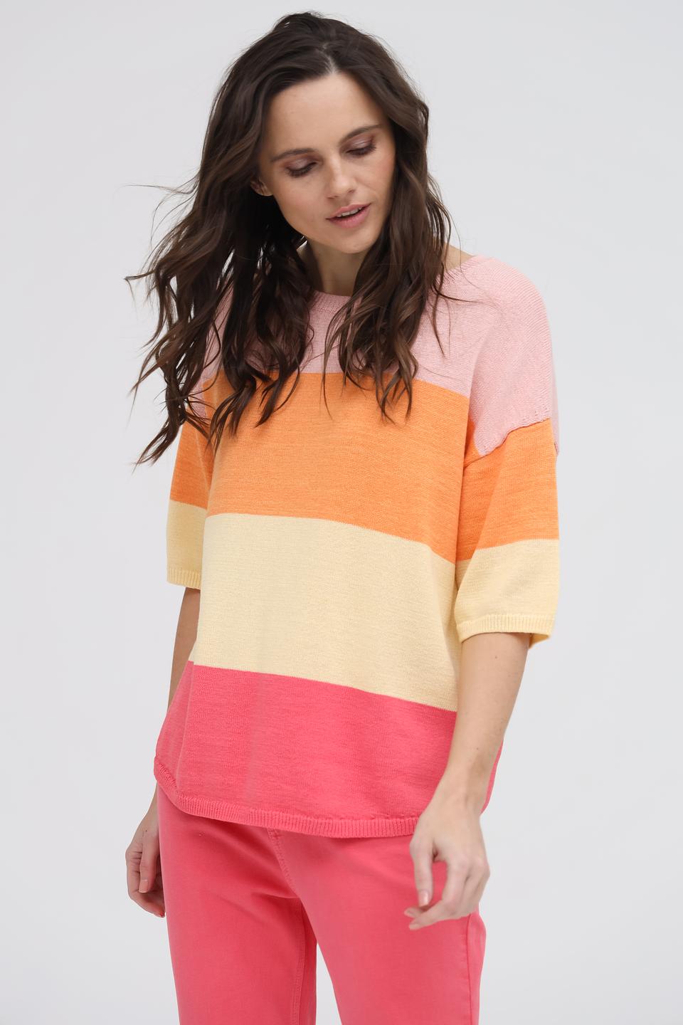 Пуловер Oui в полоску