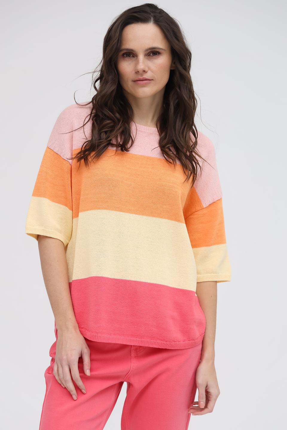 Пуловер Oui в полоску