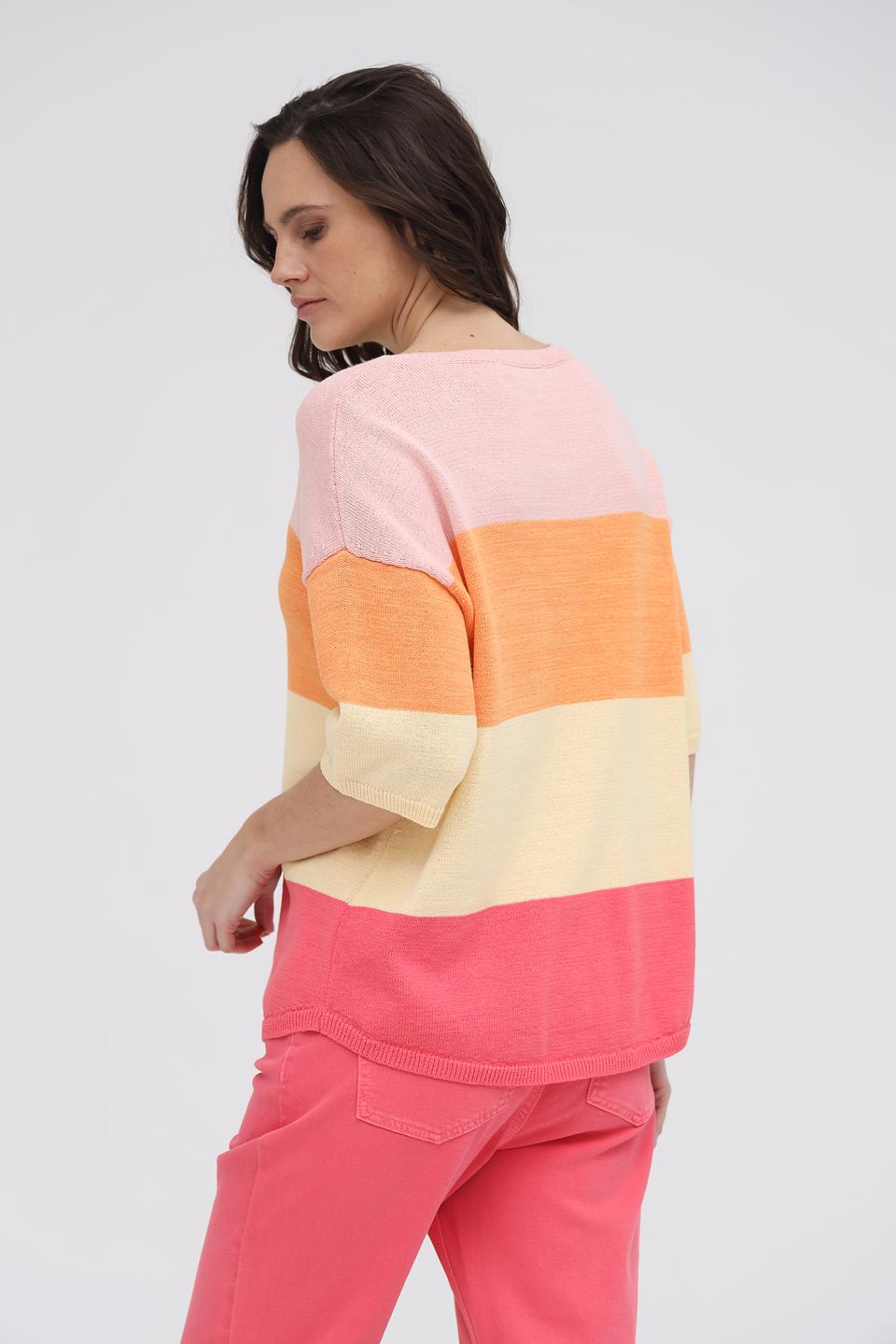 Пуловер Oui в полоску