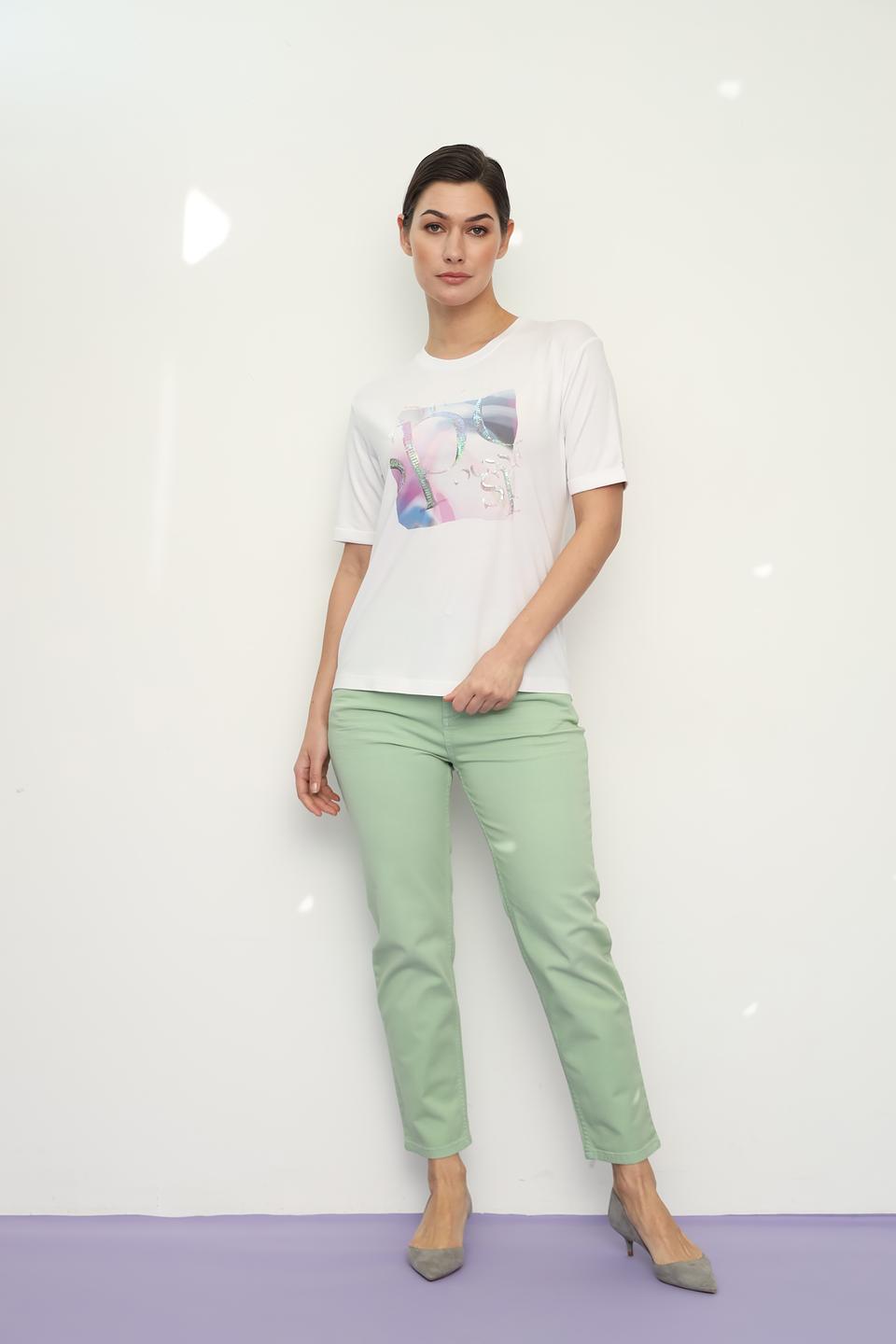 Футболка Lecomte с пайетками белая