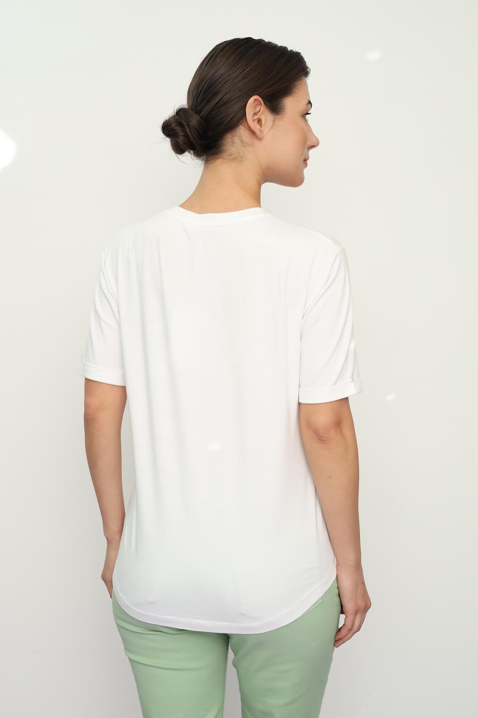 Футболка Lecomte с пайетками белая