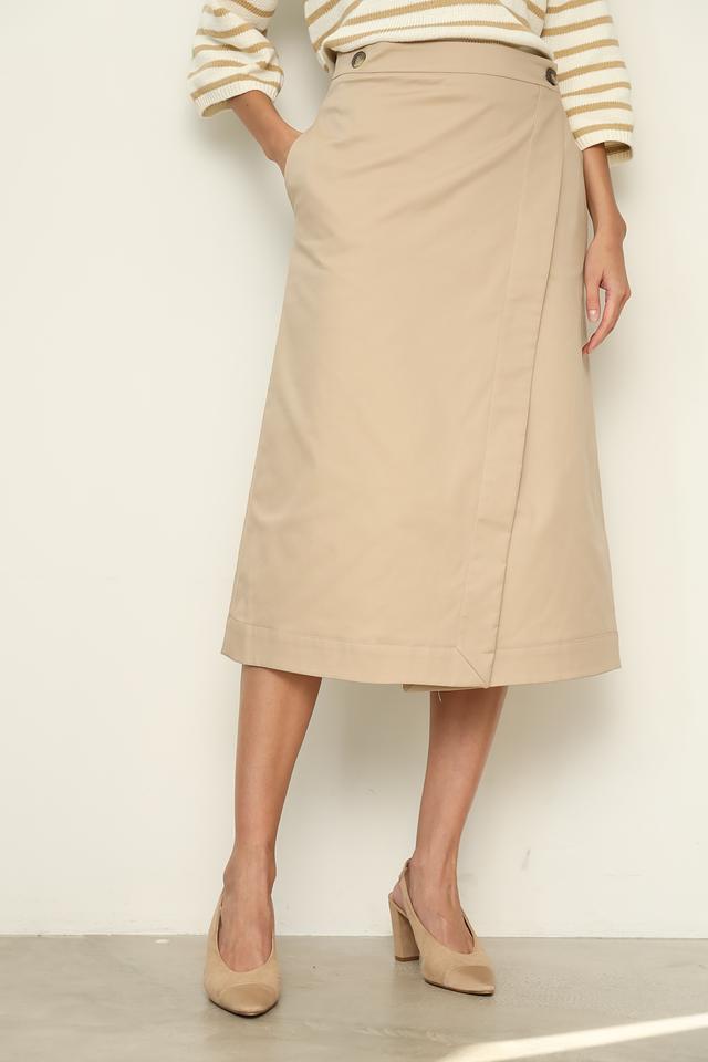 Юбка Silvian Heach бежевая с запахом