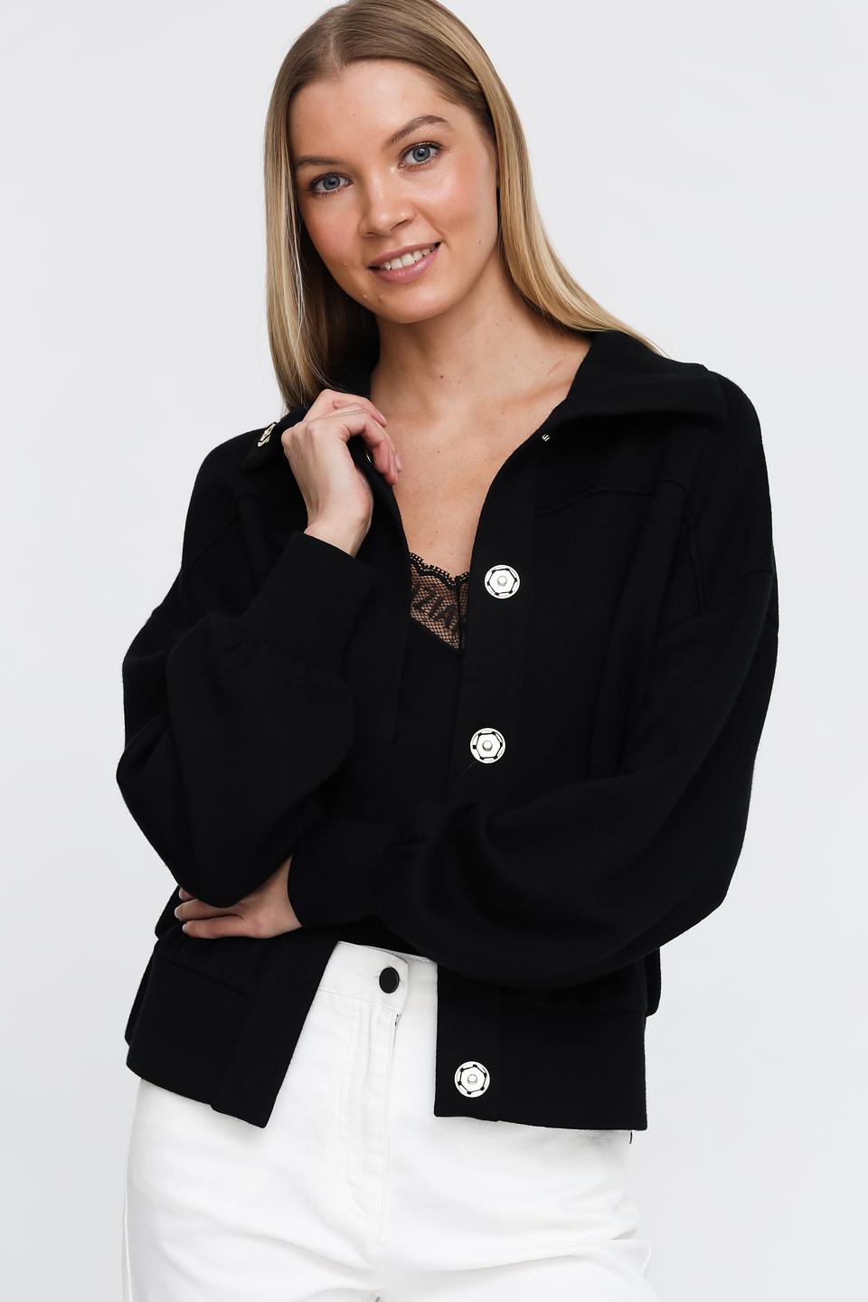 Куртка Pezzo чёрная с пуговицами