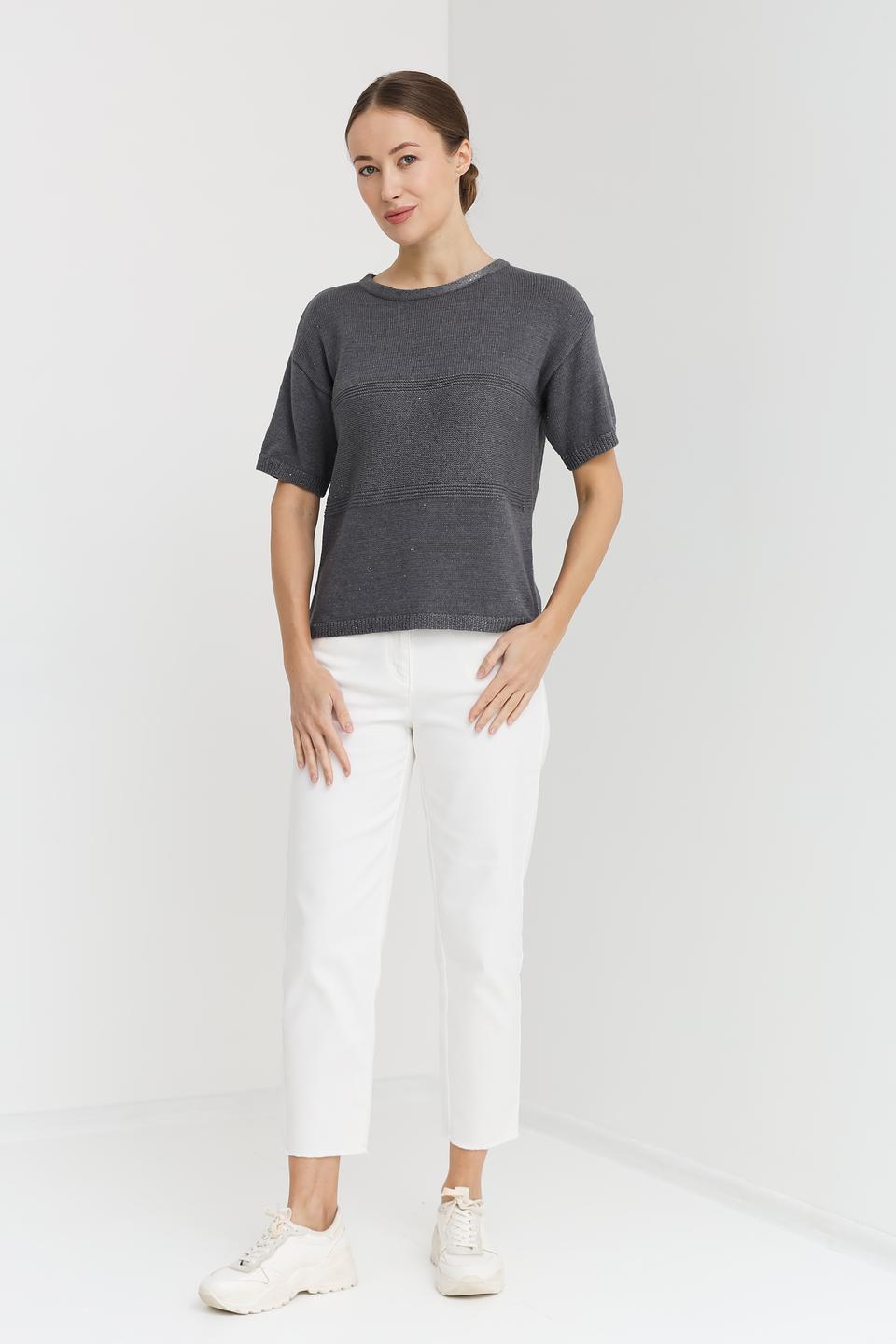 Пуловер Pezzo серый с коротким рукавом