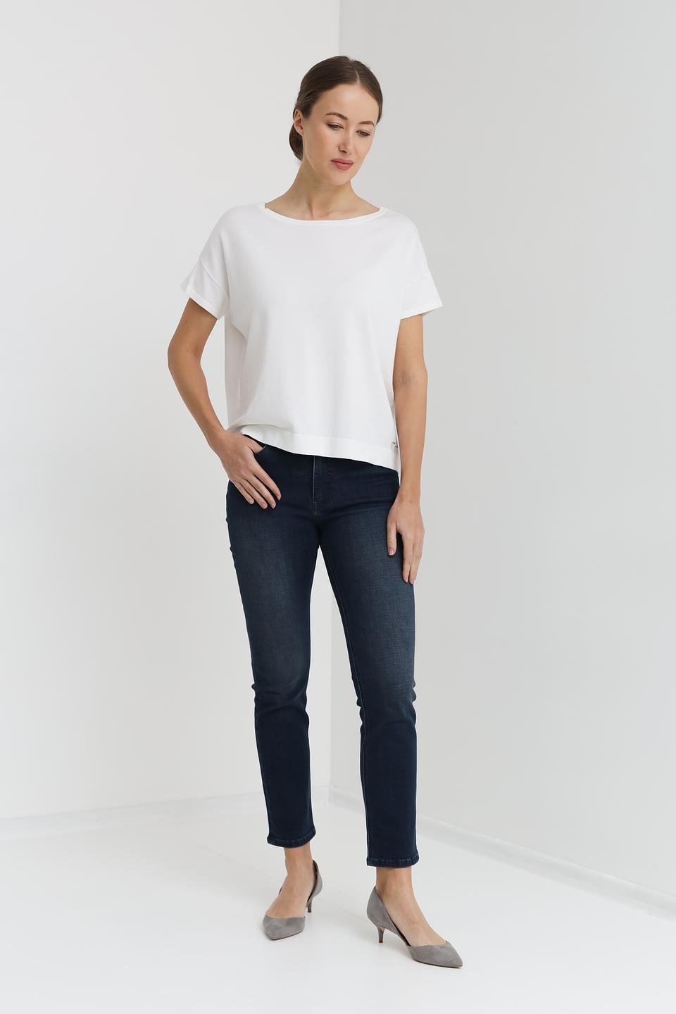 Пуловер Pezzo белый с коротким рукавом