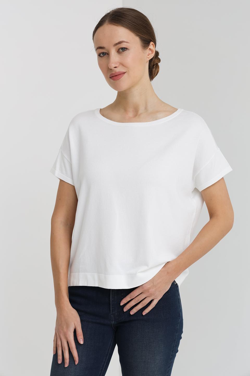 Пуловер Pezzo белый с коротким рукавом