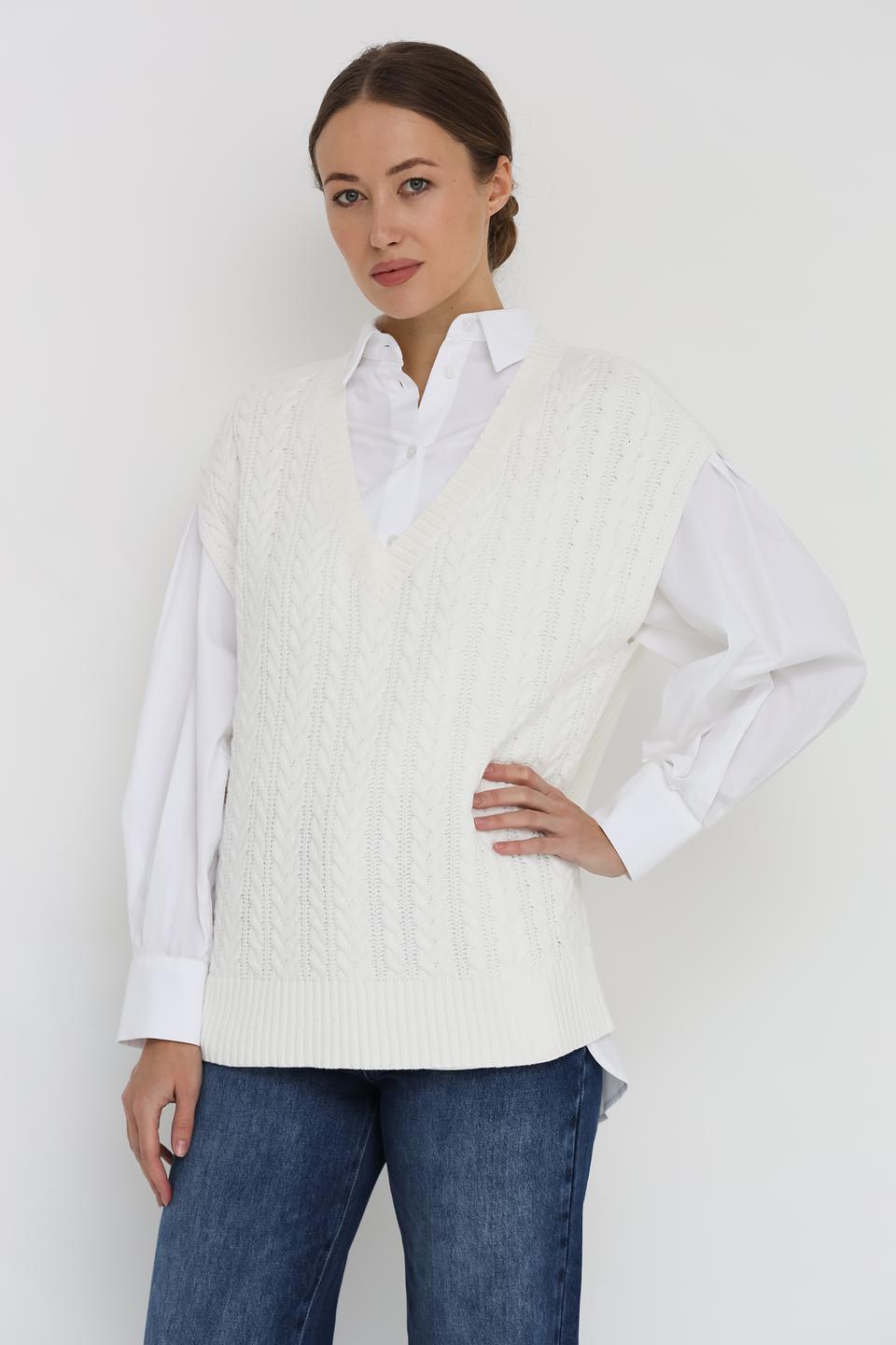 Жилет Pezzo вязаный молочный