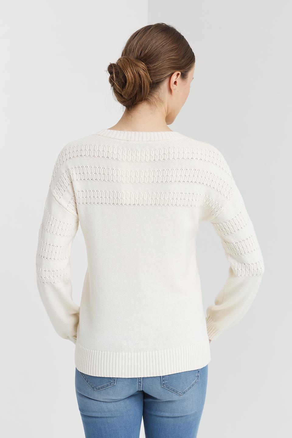 Пуловер Pezzo молочный с косами