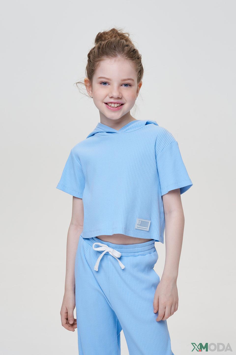 Блуза Choupette голубая с капюшоном