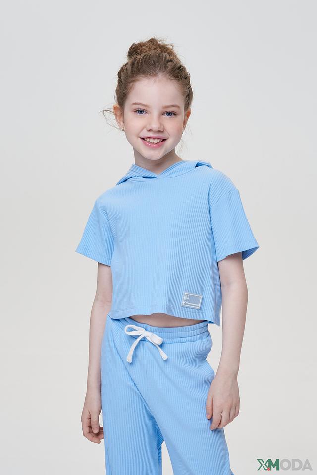 Блуза Choupette голубая с капюшоном