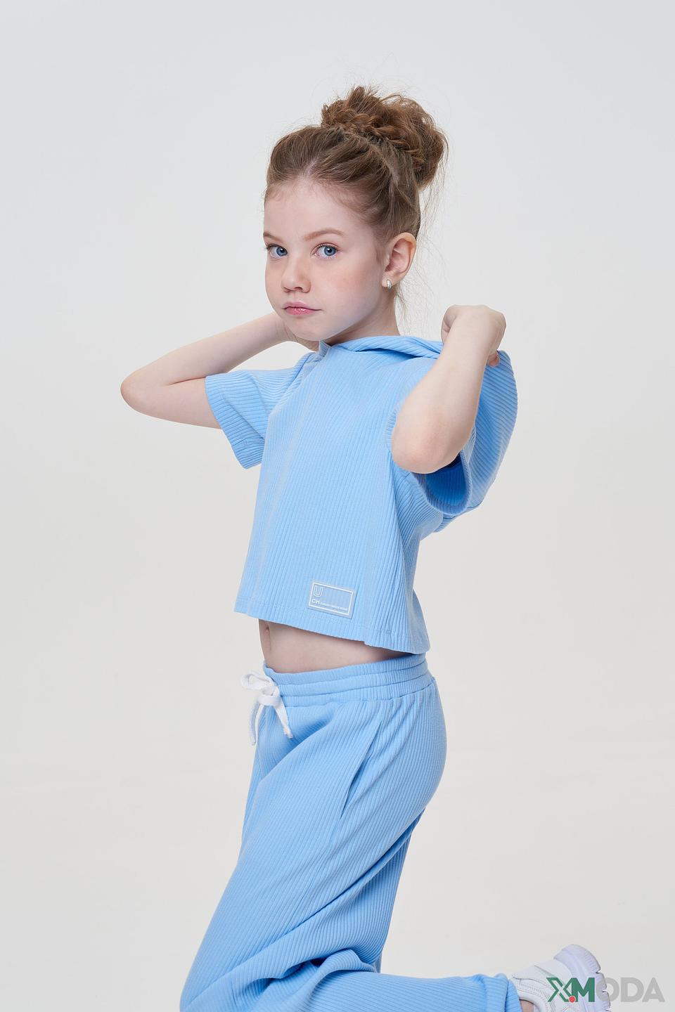 Блуза Choupette голубая с капюшоном